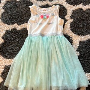 Kids blue unicorn dress